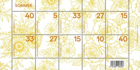 Østrig - Sommer - Postfrisk miniark