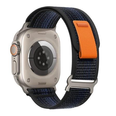 Trail Strap för Apple Watch Ultra 2 Band 49mm 45mm 44mm 42mm 40mm 41mm 38mm Nylon armband correa iwatch serie 9 8 7 6 5 4 3 SE Black Blue 42mm 44mm 