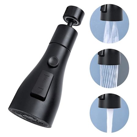 Musta keittiön hana suihkupää, hana liite suihku, vesihana suodatin suutin diffuusori, korvaava hana pää ilmastaja, hana sovitin lisävarusteet