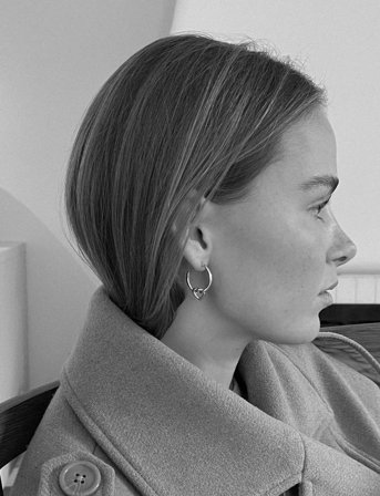 Jane Koenig Tied Heart Hoop - Silver - ONE SIZE