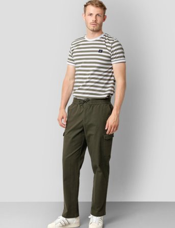 Clean Cut Copenhagen Basic Striped Tee Ss - Green - L