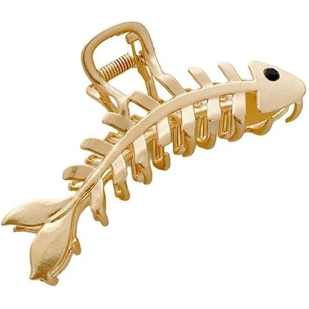 Hårklips til kvinder med geometrisk fiskebensdesign Elegant metal hul hårklo hårpynt til kvinder (gylden)