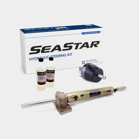 SeaStar Hydraulic Steering Kit, for inboard engines up to 300 hp + helm pump + oil + cylinder HC5319-3