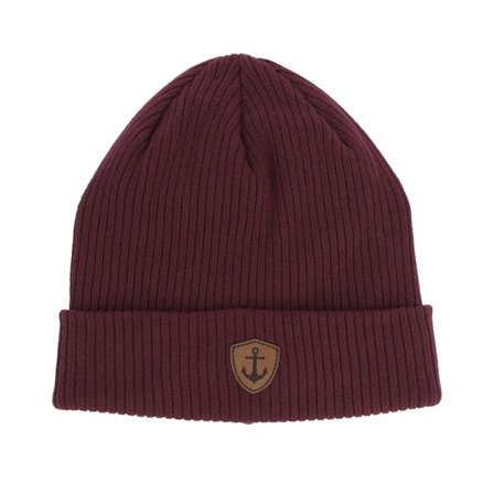 Jack Anchor - Rouge cuff Bonnet - Engraved Anchor Shield Burgundy Cuff @ Hatstore