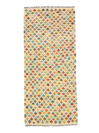 Käsinkudottu Kelim Afghan Old Style Matot 94X198 Villamatto Pieni Matto