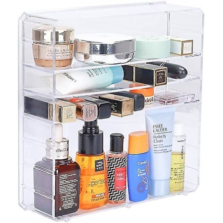 Klar akryl sminke- og kosmetikkarrangør, displayboks og oppbevaringsboks