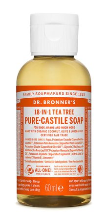 Dr. Bronner's Castile Soap Tea-Tree 60 ml, Skincare, Kropspleje, Bodyshampoo