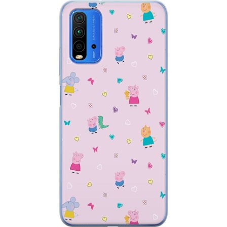 Yhteensopiva Puhelinkuori Xiaomi Redmi Note 9 4G Äiti Porsas vauvan rakastava Peppa Pig -kuvitus pehmeissä väreissä lapsiaiheisiin