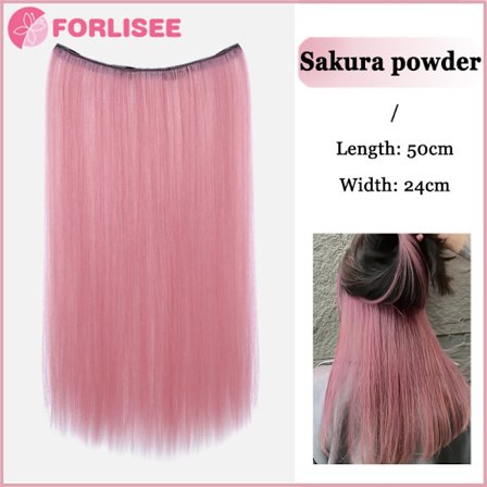 Syntetisk lång vågig klämma i ett stycke hårförlängning 4 klämmor Innerlager Dold hårfärg Hårbit Färg Peruk