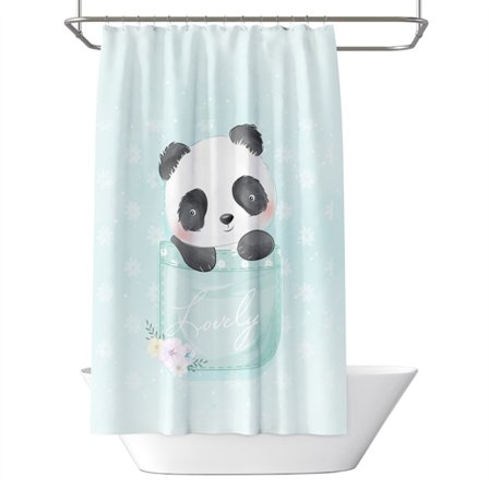 Duschdraperi Vattentät Cartoon Panda Gardiner 150x180CM
