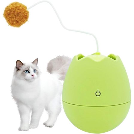 Interaktivt tumbler-katt-leketøy, automatisk elektronisk katt-leketøy tumbler katt-erter-pinne-leketøy, 360 graders selvdreiende ball, katter kjæledyr