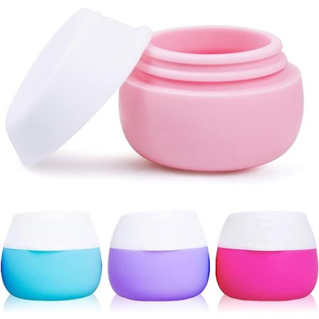 Reseflaskor - Resekosmetikburkar med lock - Tomma salvburkar