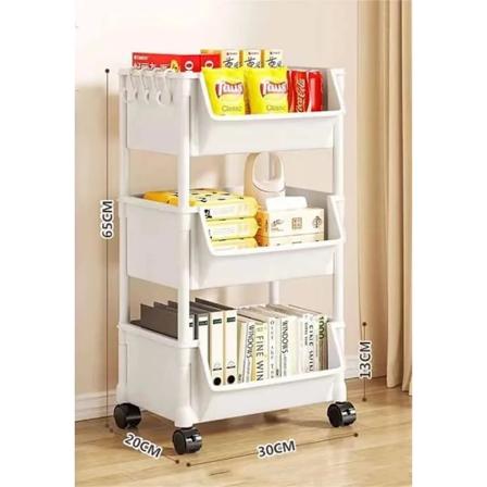 5/4/3/2-lags Trolley Hjulbarvogn Mobil Display Stativ Køkken Opbevaringsstativ Stor Kapacitet Gulvtype Køkkenhylde Tilbehør 3-layer