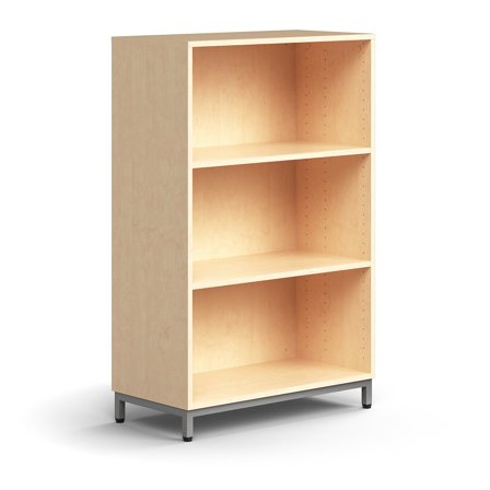 Bücherregal QBUS, 1252x800x400 mm, Silber, Birke