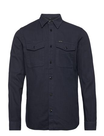 Marine Slim Shirt LS Skjorte Uformell Blå G-Star RAW