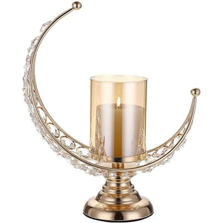 Måneformet lysestage krystal lysestage lysestage til W