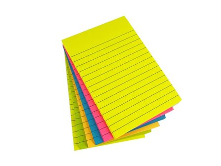LYRECO Notes LYRECO Premium linjerade 100x150mm neon 6/fp - Lyreco - Kontorsmaterial - Notes och Post-It - Notes - Färgade