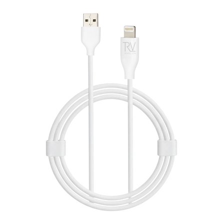 Rvelon iPhone-kabel USB A till Lightning MFi Silikon 2M Vit