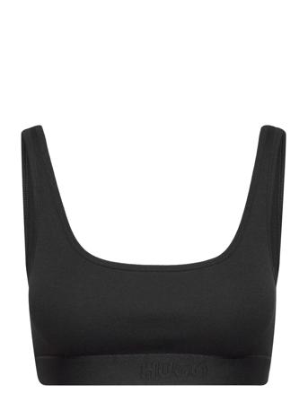Bralette Rib Lingerie Bras & Tops Soft Bras Tank Top Bras Sort HUGO