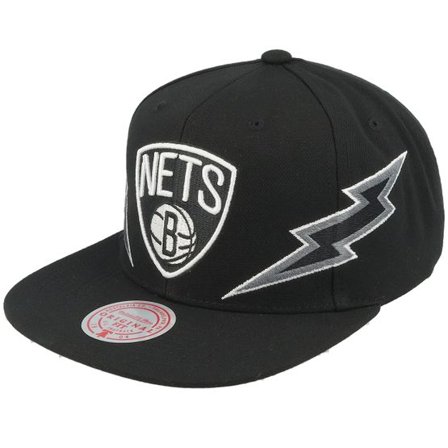 Mitchell & Ness - NBA Svart snapback Keps - Brooklyn Nets Double Trouble Black Snapback @ Hatstore