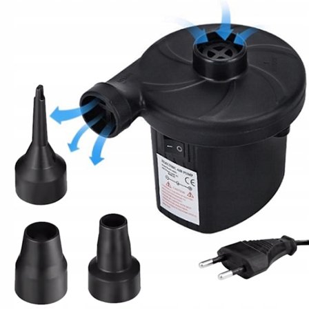 Elektrisk 2-i-1 Pumpe för Madrasser och Bollar med 3 Munstycken 55W
