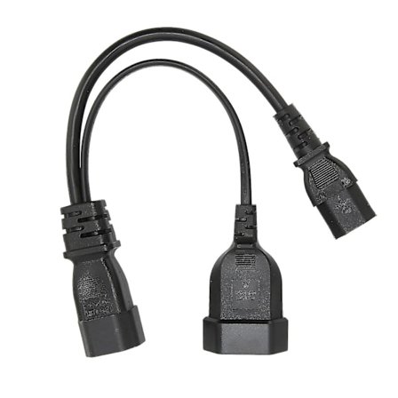 IEC320 C14 til IEC320 C13 og EU-strømkabel Professionel Y-splitter Strømstikledning 12,6in 10A 250V