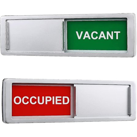 Åpen lukket skilt, åpent skilt personvern skyvedør skiltindikator (farge: sølv-ledig opptatt skilt)