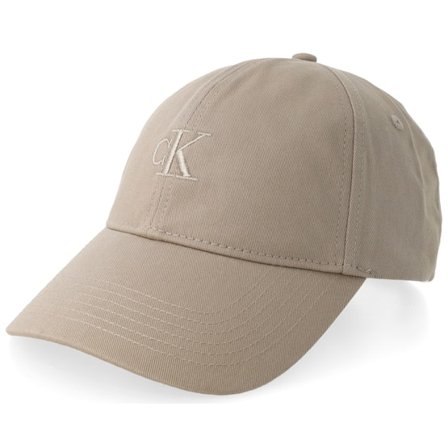 Calvin Klein - Beige unconstructed Caps - Monogram Embroidery Baseball Weathered Teak Dad Cap @ Hatstore