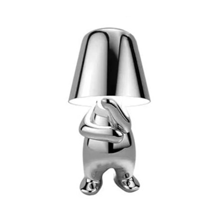 LED bordslampa, liten gyllene man nattlampa