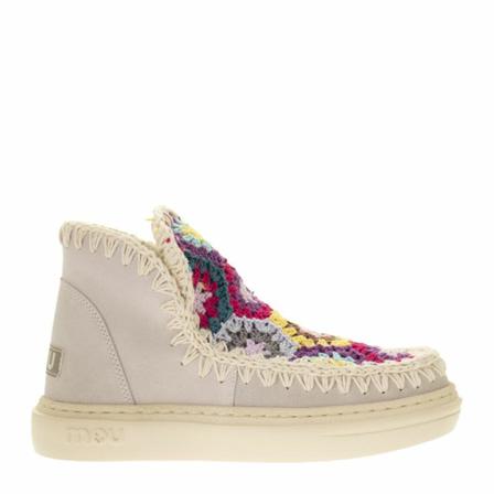Mou, Bold sneakers crochet upper Beige, Dames, Maat:38 EU,suede