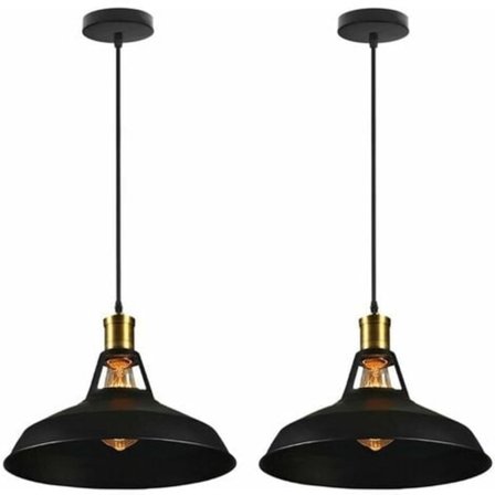 Sæt med 2 vintage pendler, 2 lamper i industriel stil, vintage indendørs belysning loftslampe, køkken stue