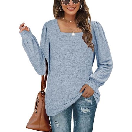 Gensere For Ascergery Kvinner Langermet Topper Damer Firkantet Hals Løse Puffermer