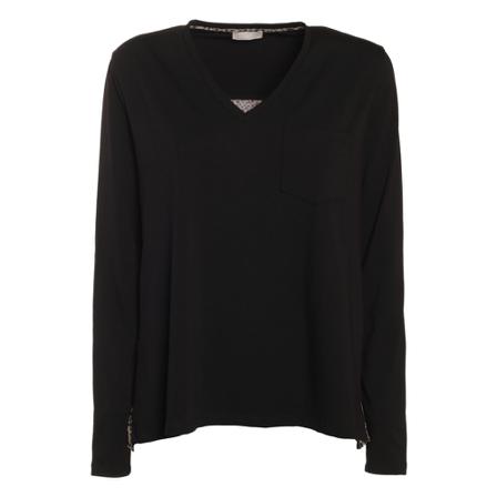 Liu Jo Retro Patterned T-Shirt Sort, Dame T-shirts