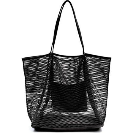 Dam Mesh Tote Bag (Svart)