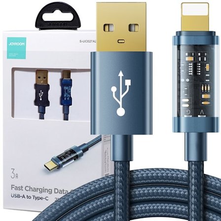 Joyroom USB - Lightning-kabel for lading / dataoverføring 2,4A 20W 1,2m blå (S-UL012A12)