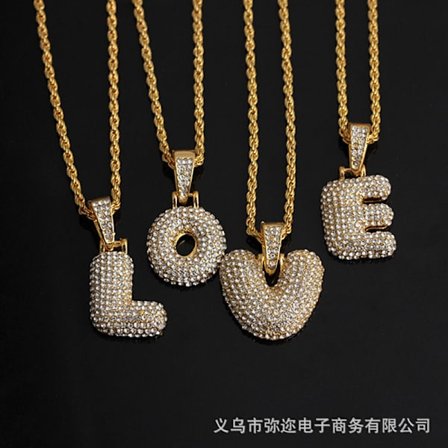 Guld bokstavskedja halsband för kvinnor personligt initialt namn halsband män rostfritt stål repkedja