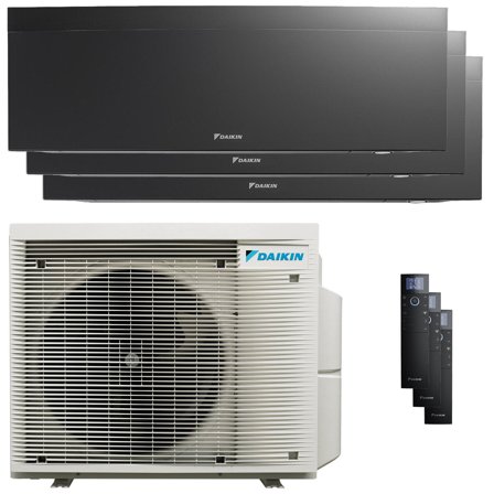Condizionatore Daikin Emura 3 trial split 7000+7000+7000 BTU inverter A++ wifi unità esterna 4 kW Nero