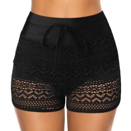 Baddräkt Med Hög Midja För Kvinnor I Enfärgade Badkläder