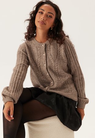 Object Collectors Item-Objflora Re Ls Knit Button Cardigan-XL