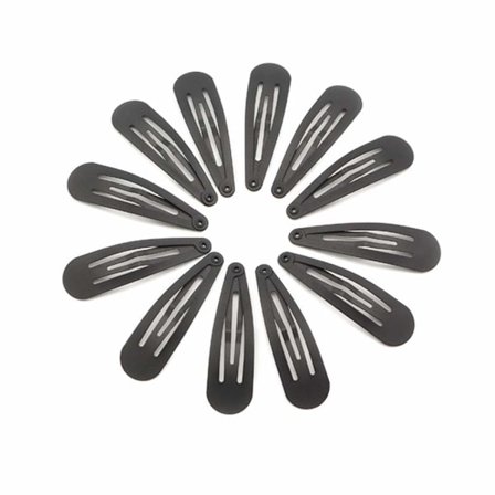 5CM/2IN Hårspännen Mini Silver Hårspännen för Kvinnor Metall Små Hårspännen Hårgrepp Håraccessoarer 50 Stycken SVART