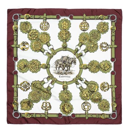Hermès Vintage, Pre-owned Scarf Groen, Dames, Maat:ONE Size