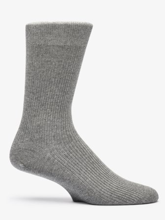 John Henric Men's Graue Gerippte Socken Baumwolle Size Onesize