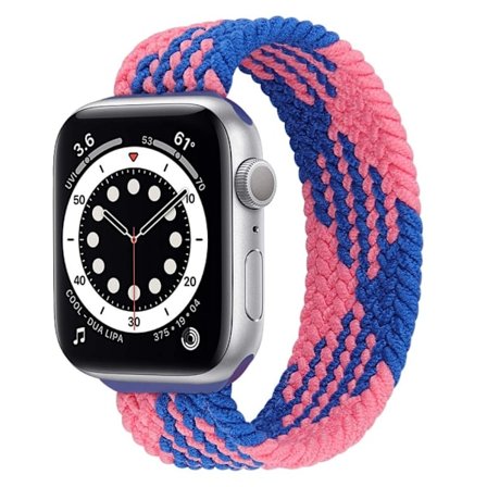 Apple Watch (45 mm) elastiskt klockarmband - Blå / Blå / Storlek: L