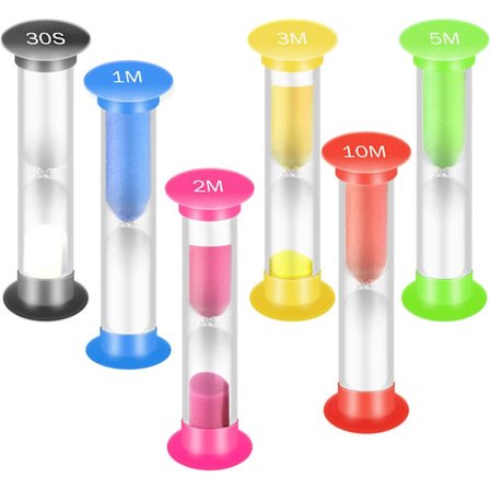 6 stk Sandklokke, Sandklokke for Barn, Kjøkken Timer, 30