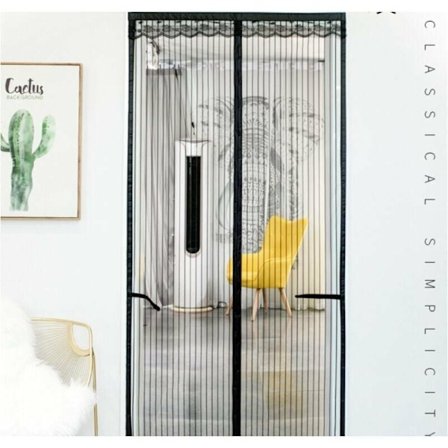 Magnetisk fluenet til altandør, myggenet med magnet, luft kan strømme frit, insektnet til altandør til døre/terrasse/vinduer, sort