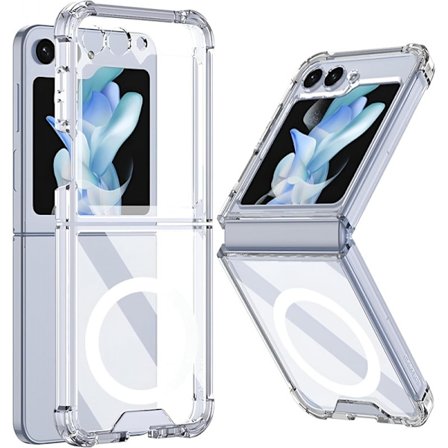 Samsung Z Flip 6 Transparent Stötdämpande Skal MagSafe-Kompatibelt