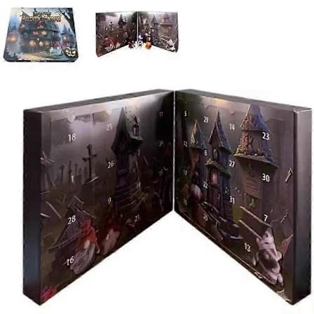 2024 Halloween-nisse-adventskalender med 31 samledukker til boligindretning Børns tegnefilm Halloween-nedtællingskalender