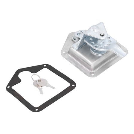 Bildedørlås T-håndtak i rustfritt stål med 2 nøkler erstatning for bobil campingvogn lastebil verktøykasse