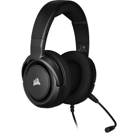 Corsair Gaming HS35 - Hodesett - full størrelse - kablet - 3,5 mm jakk - karbon