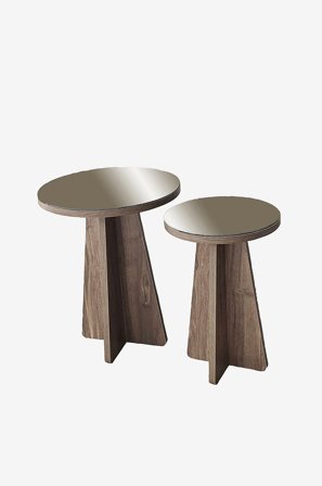 Hanah Home - Sivupöydän setti Luna - Ruskea - Pikkupöydät - - Homeroom